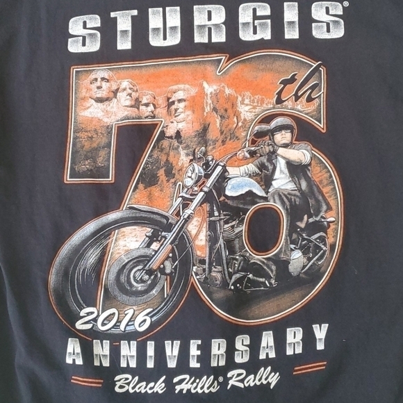 2016 Sturgis Black Hills Rally Tshirt Sz Lrg - Picture 2 of 5